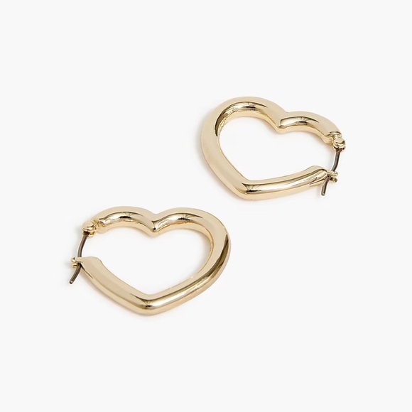 J. Crew Factory Jewelry - J. Crew Factory Gold Heart Hoop Earrings